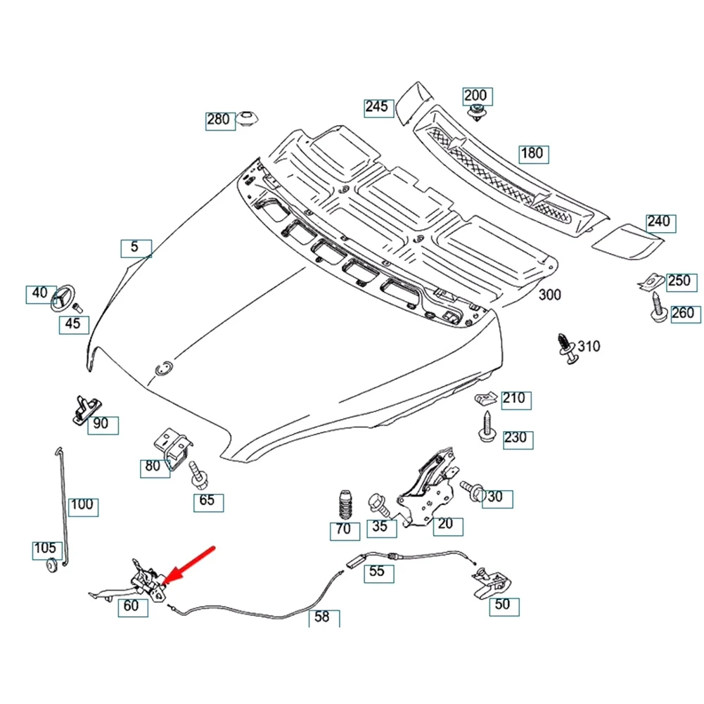 Автомобильный капот стержень с замком защелка ручка зажим для B Class W245 2005-2011 1698800660