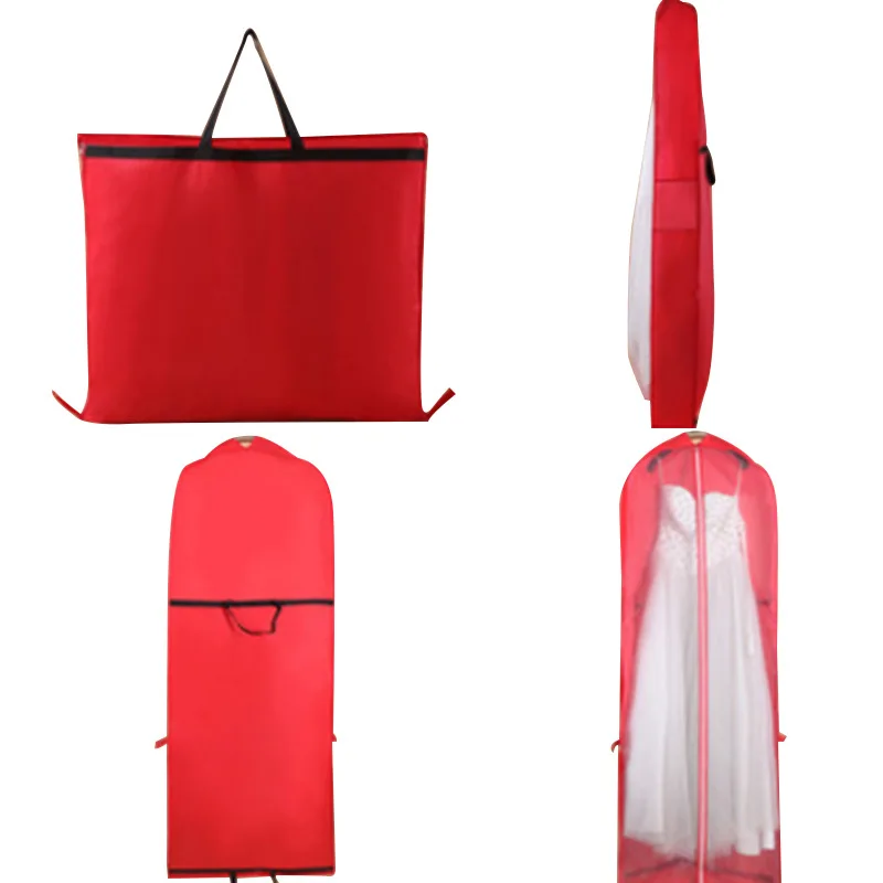 

180x60cm Non-Woven Fabric Wedding Dress Dust Cover Zipper Closure Bride Gown Storage Bag Foldable Garment Clothes Case Protector