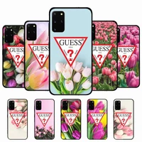 brand guess tulip flower phone case for samsung galaxy s20lite s21 s21ultra s20 s20plus s21plus 20ultra