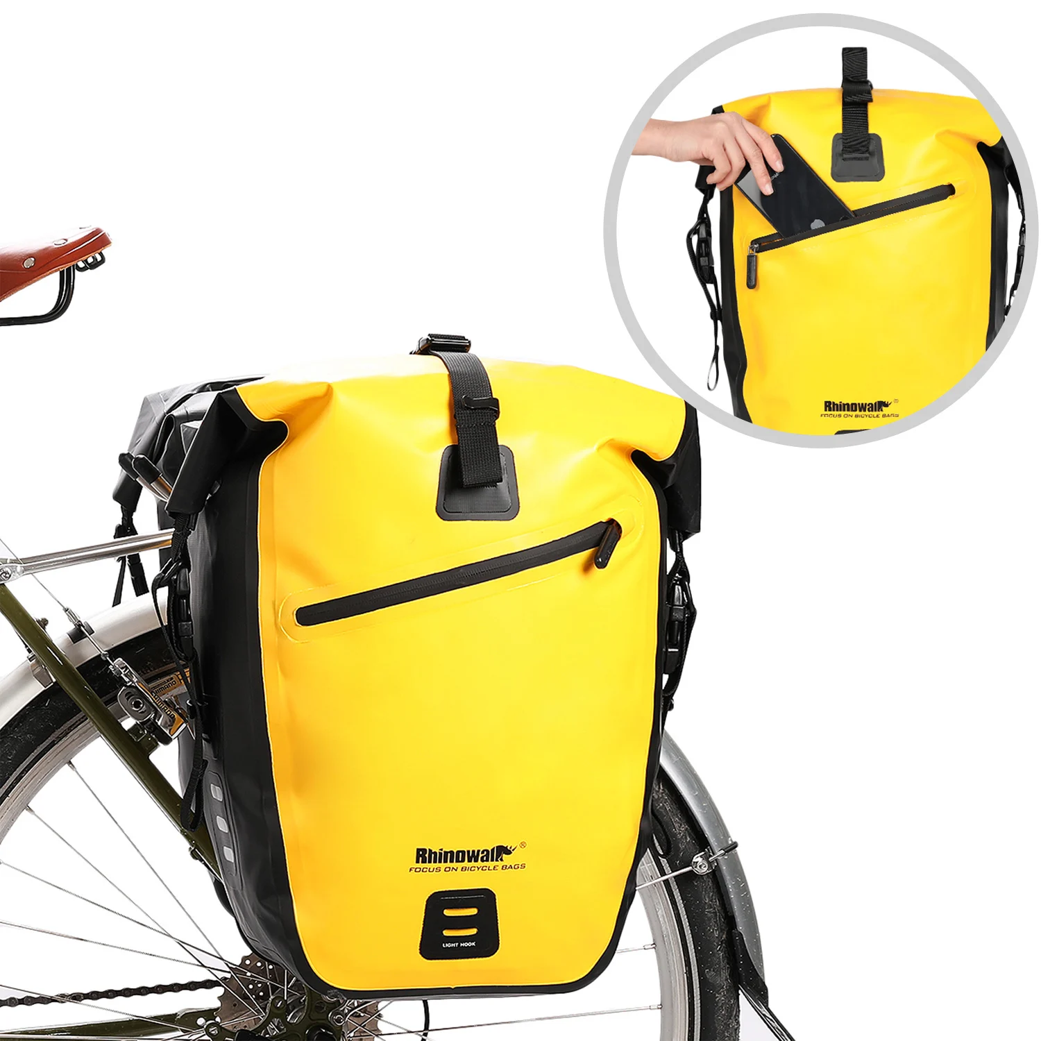 

Rhinowalk Waterproof Bike Bag 25L 27L Travel TPU Cycling Bag Basket Bicycle Rear Rack Tail Seat Trunk Bags Bicycle Bags Panniers