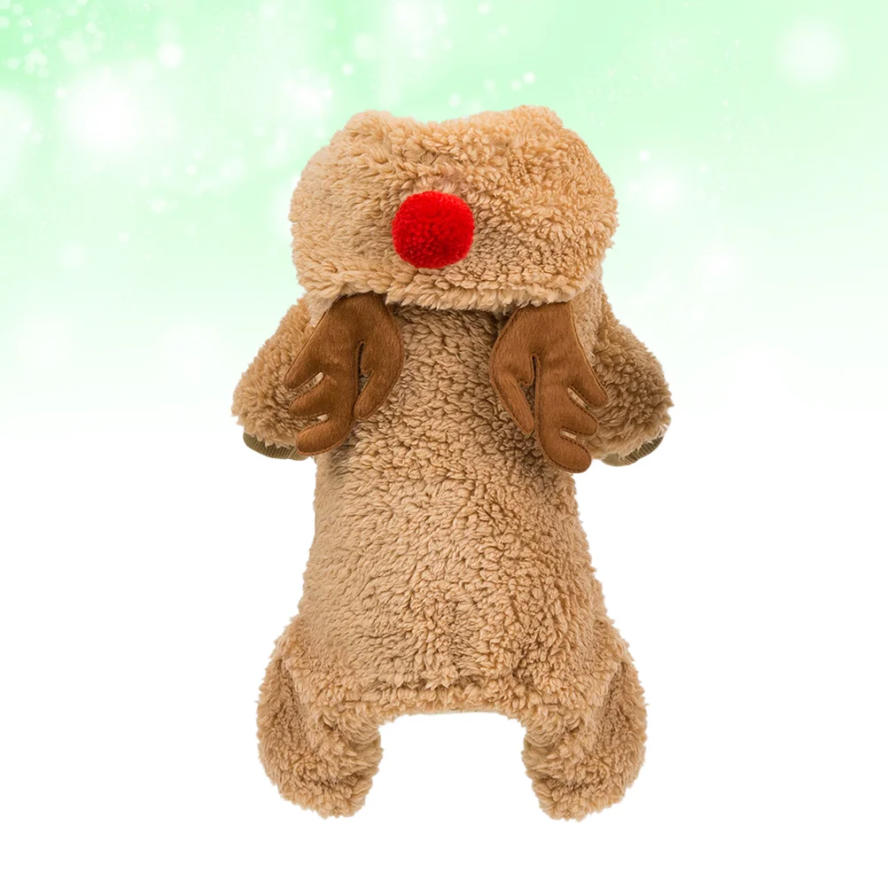 

Christmas Deer Small Dog Clothes Teddy Warm Coat Pet Winter Custume (Brown, Size)
