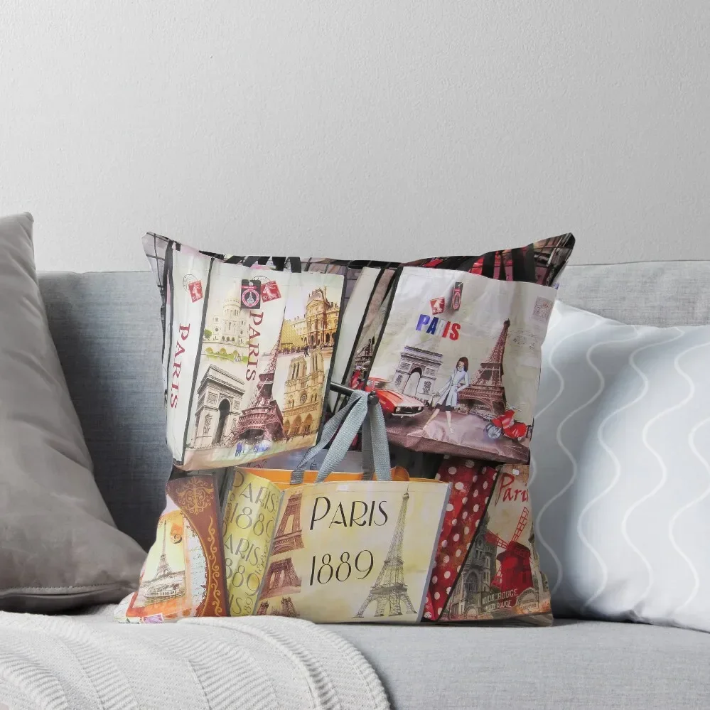 Париж Сувенир Сумки для покупок Декоративная подушка Роскошные наволочки Чехлы
