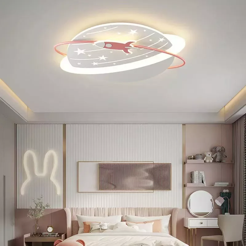 

NEW IN Kids Room Ceiling Lamp For Children Nordic Dimming Ceiling Lighting Room LED Pink Girl Bedroom Kindergarten Modern Lighti