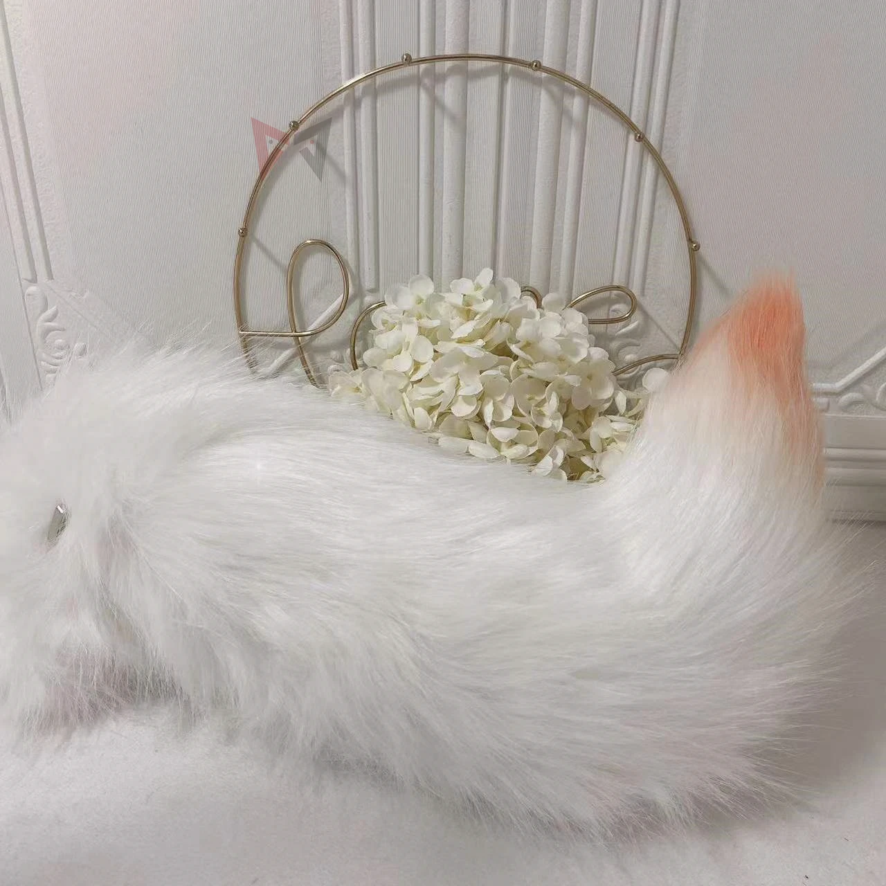 Новый белый снежный лиса Неко уши обруч для волос головной убор хвост ожерелье