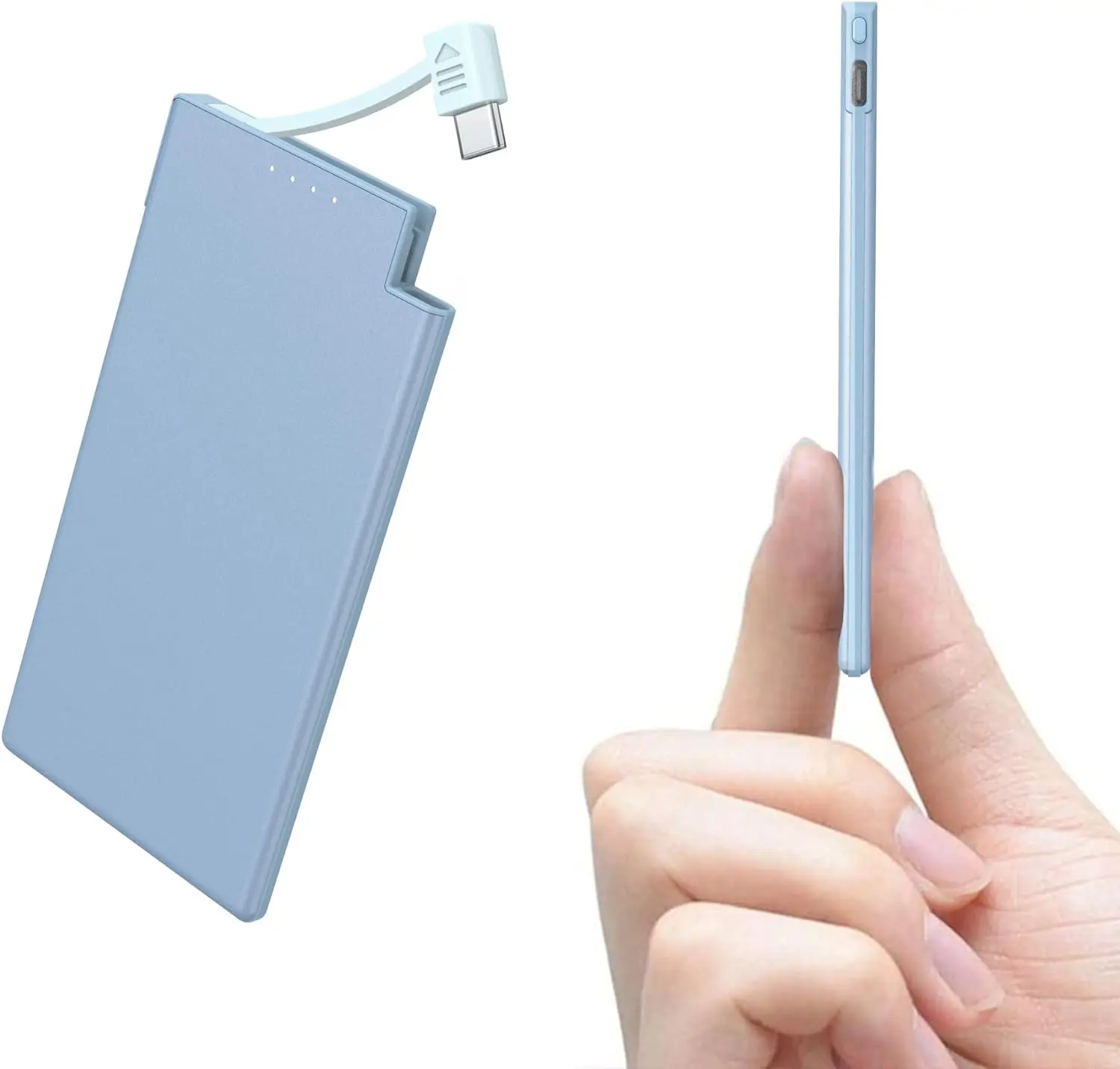 Auskang 5000 мАч USB C портативное зарядное устройство со встроенным кабелем для