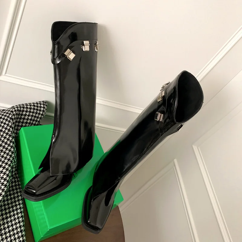 Niche Design Pants Boots Children's Real Soft Skin Chelsea Boots Street Boots High Heels Western Knight High Boots