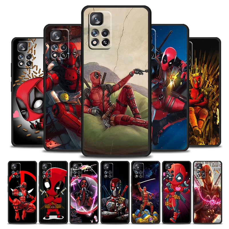 

Avengers Hero Deadpool For Xiaomi Redmi Note 11 10 11T 10S 9 9S 8 7 5G 4G Silicone Soft TPU Black Phone Case Coque Capa Cover