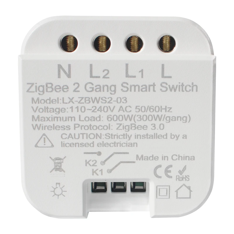 

ZigBee Smart Light Switch Relay Module 1/2Gang Dimmer Zigbee+RF Curtain Switch Support Alexa Google Yandex Alice Tuya Smart Life