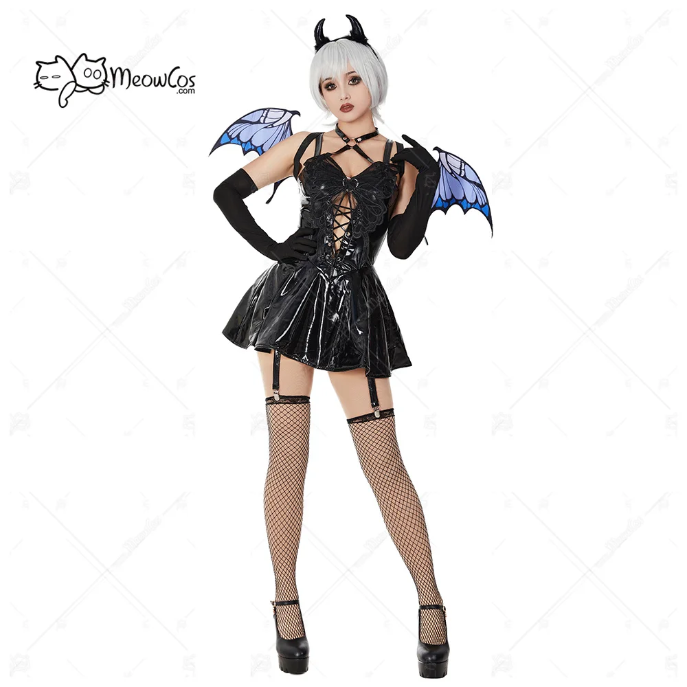 Женский костюм для косплея MEOWCOS в виде бабочки платье с демоном готическое нижнее