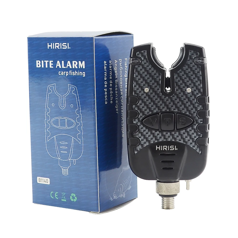 2 x Carp Fishing Bite Alarms with Blue LED Light, Adjustable Volume, Tone, Sensitivity Fishing Bite Indicators