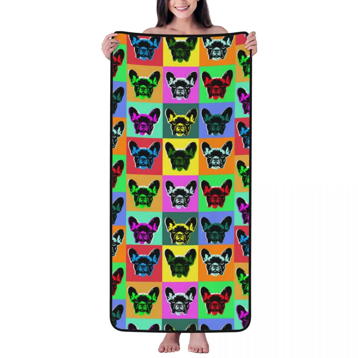 

Colorful Dog Beach Towel for Adult Kids Microfiber Bath Towel Blanket for Camping Swim Pool Travel Beach Gym