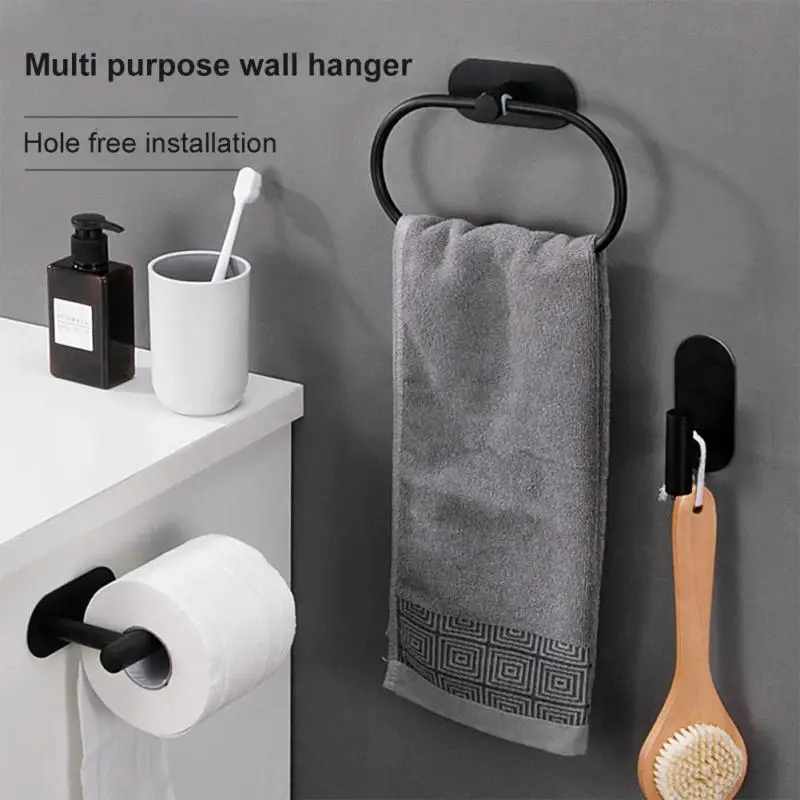 

No Drill Towel Rack Self Adhesive Napkin Rack Hanging Paper Roll Towel Holder Wall Mount Stainless Steel Toilet Storage Stand