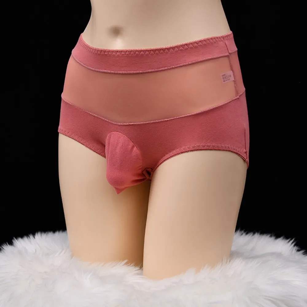 

Men Sissy Panties Cotton Male Inmitate Pouch Lingerie crossdressing Underwear Breathable Briefs see Through Knickers Underpants