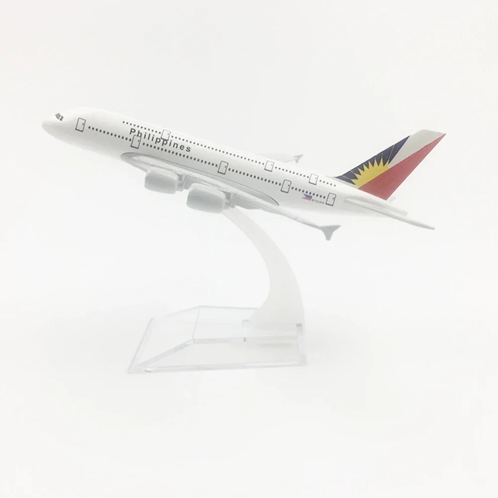 Самолет самолета из сплава в масштабе 1/400 аэробус A380 Филиппины Air модель 16 см