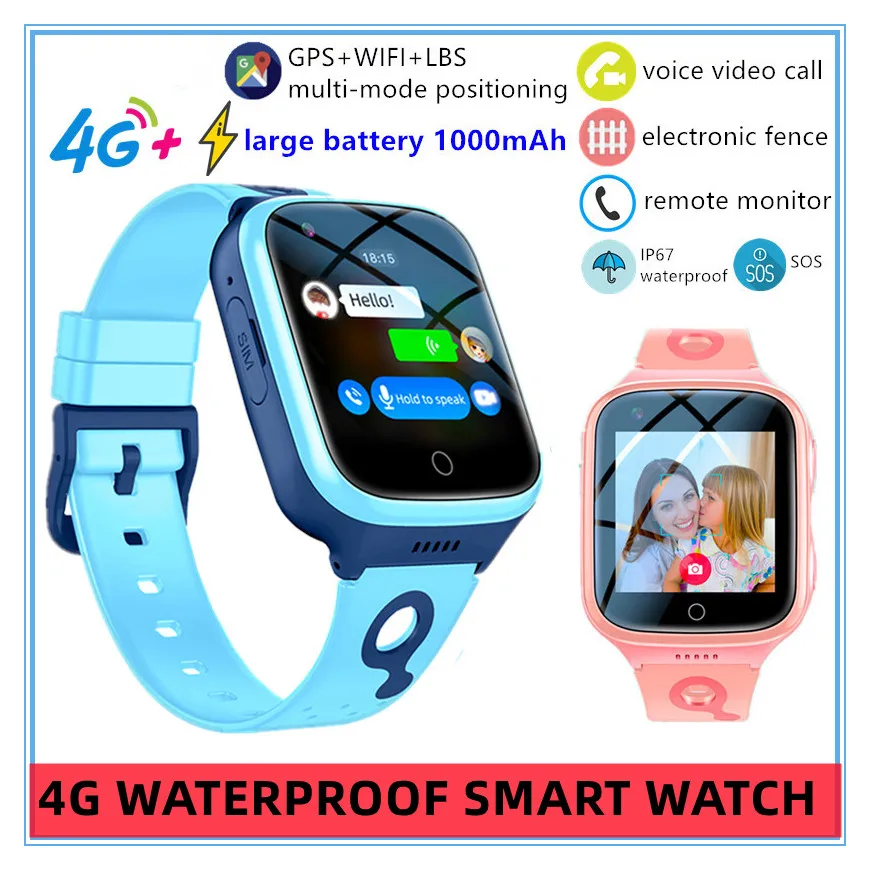 

XIAOMI Smart Watch Phone 1000mAh Waterproof IP67 Video Call SOS GPS LBS WIFI Location Tracker Remote Monitor Children Watch K9