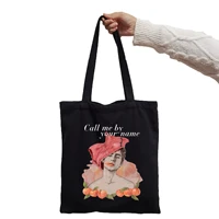 bag call me by your name print girl shoulder canvas casual ins large shopper street handbag wallet women shopper bag tote bag