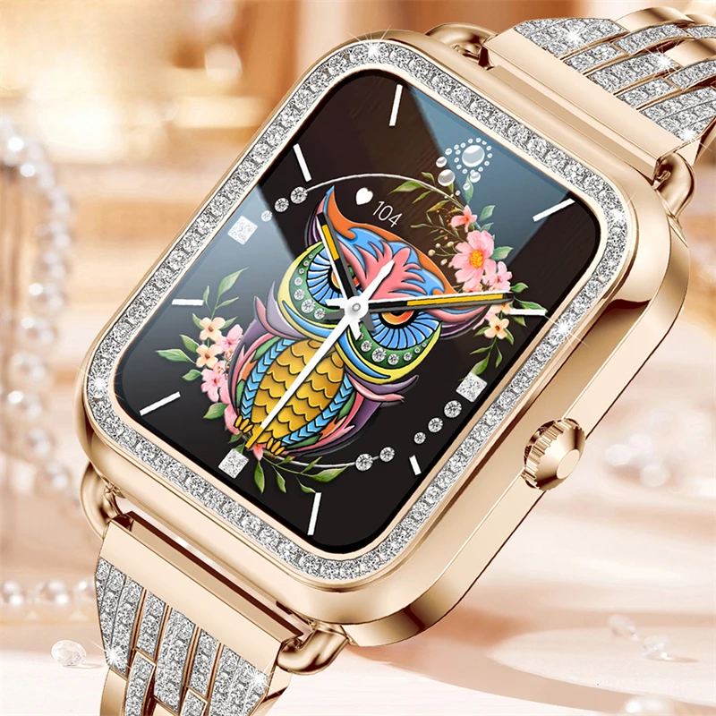 Женские умные часы с полным сенсорным экраном модный дизайн высокое качество.