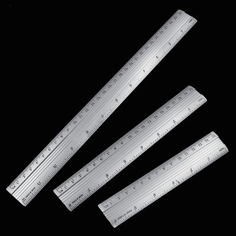

15/20/30cm Stainless Steel Metal Straight Ruler Ruler Tool Precision Double Sided Measuring Tool