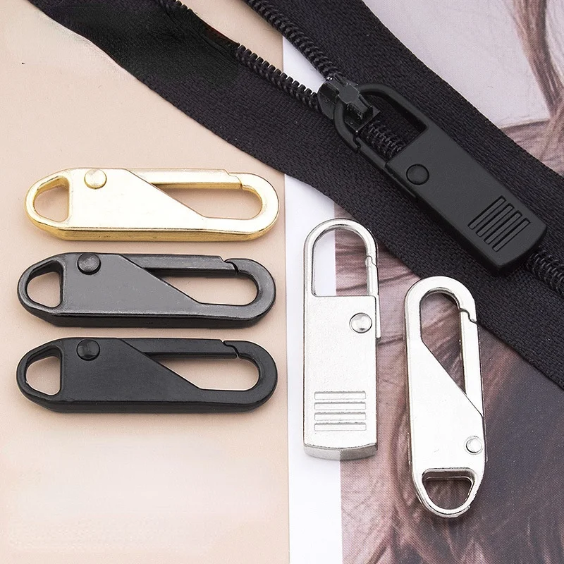 

5pcs Zip Slider Puller Instant Fastener Repair Kit Replacement For Broken Buckle Travel Bag Suitcase Fashion Zipper Head