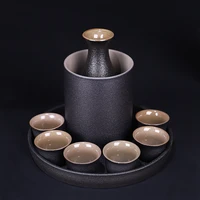 9pcs retro japanese sake set ceramic flagon liquor cup 1 pot 4 cups home bar sake white wine pot creative drinkware gifts