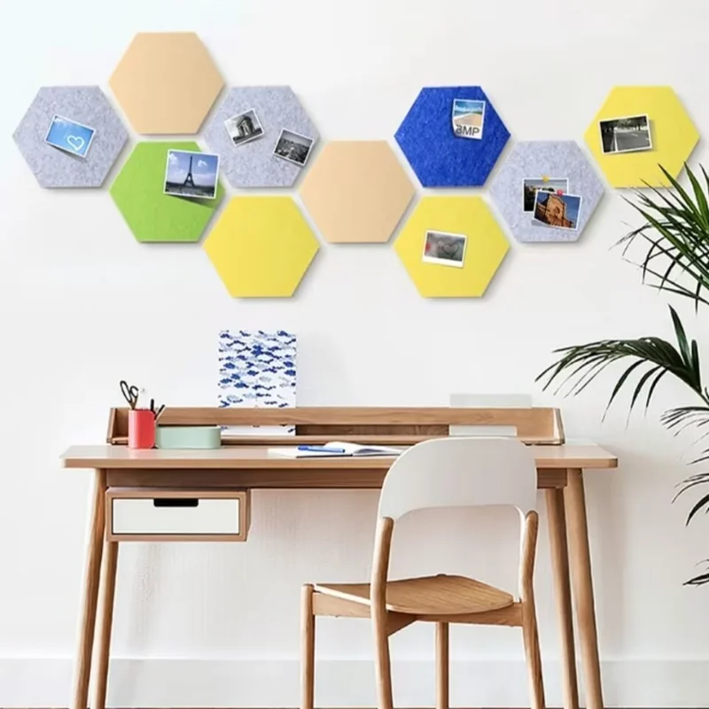 

DIY Hexagon Felt Board Wall Sticker Removable Self Adhesive Wall Decorative Kids Room Decor Home Message Background Board
