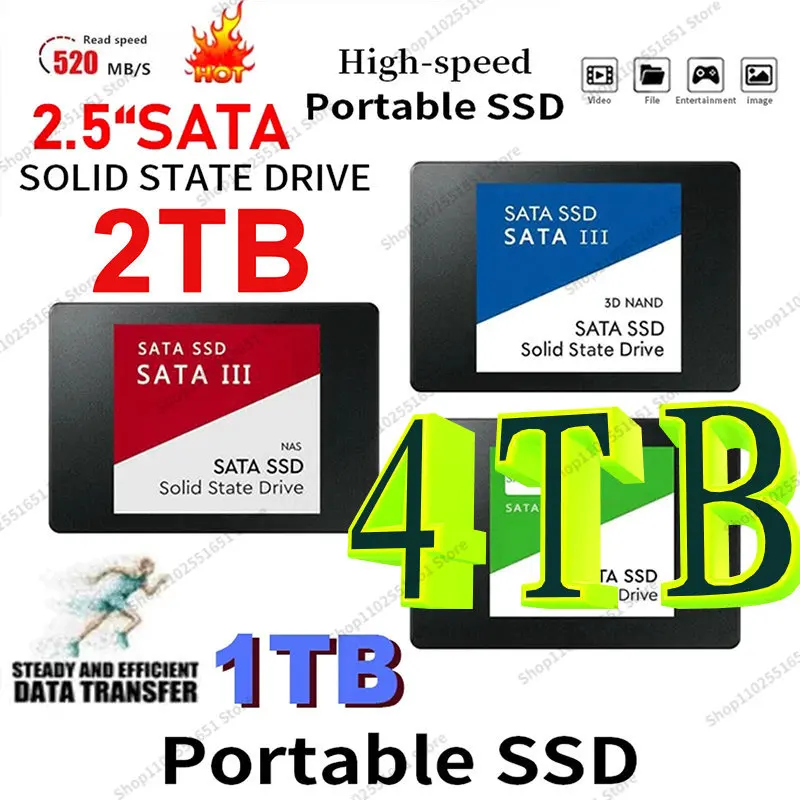 High Speed SSD 4TB SATA3.0 Discos Duros SSD HD 1TB 2TB SSD Internal Hard Drives Discos duros SSD de 2 TB For Laptops Notebooks