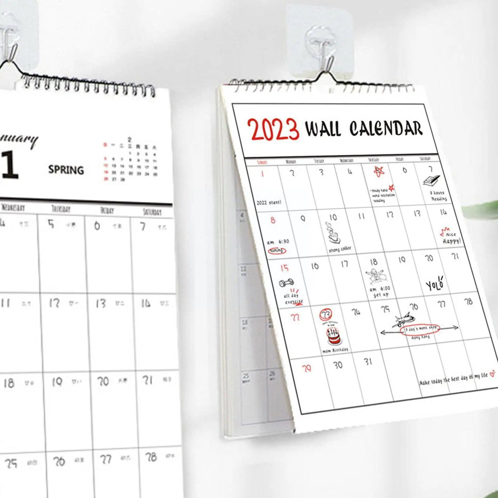 

2023 Простой настенный календарь, еженедельный ежемесячный планировщик, планировщик заметок, органайзер, домашний календарь, расписание, ежедневный, офисный, настенный Han J8k9