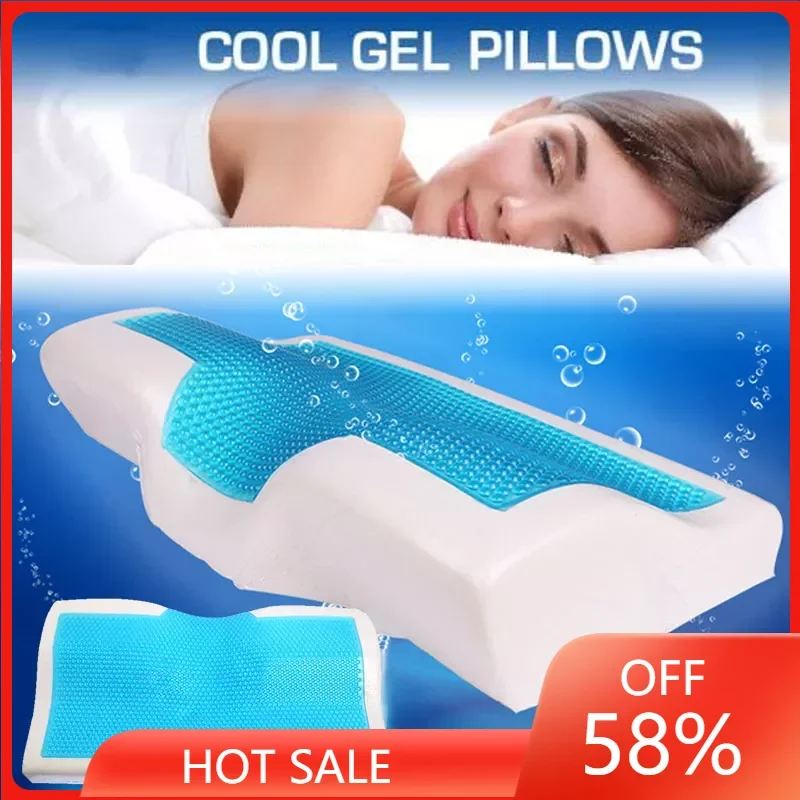 

Memory Foam Gel Pillow Summer Ice Cooling Health Cervical Protect Massage Orthopedic Pillows Comfort For Home Beddings
