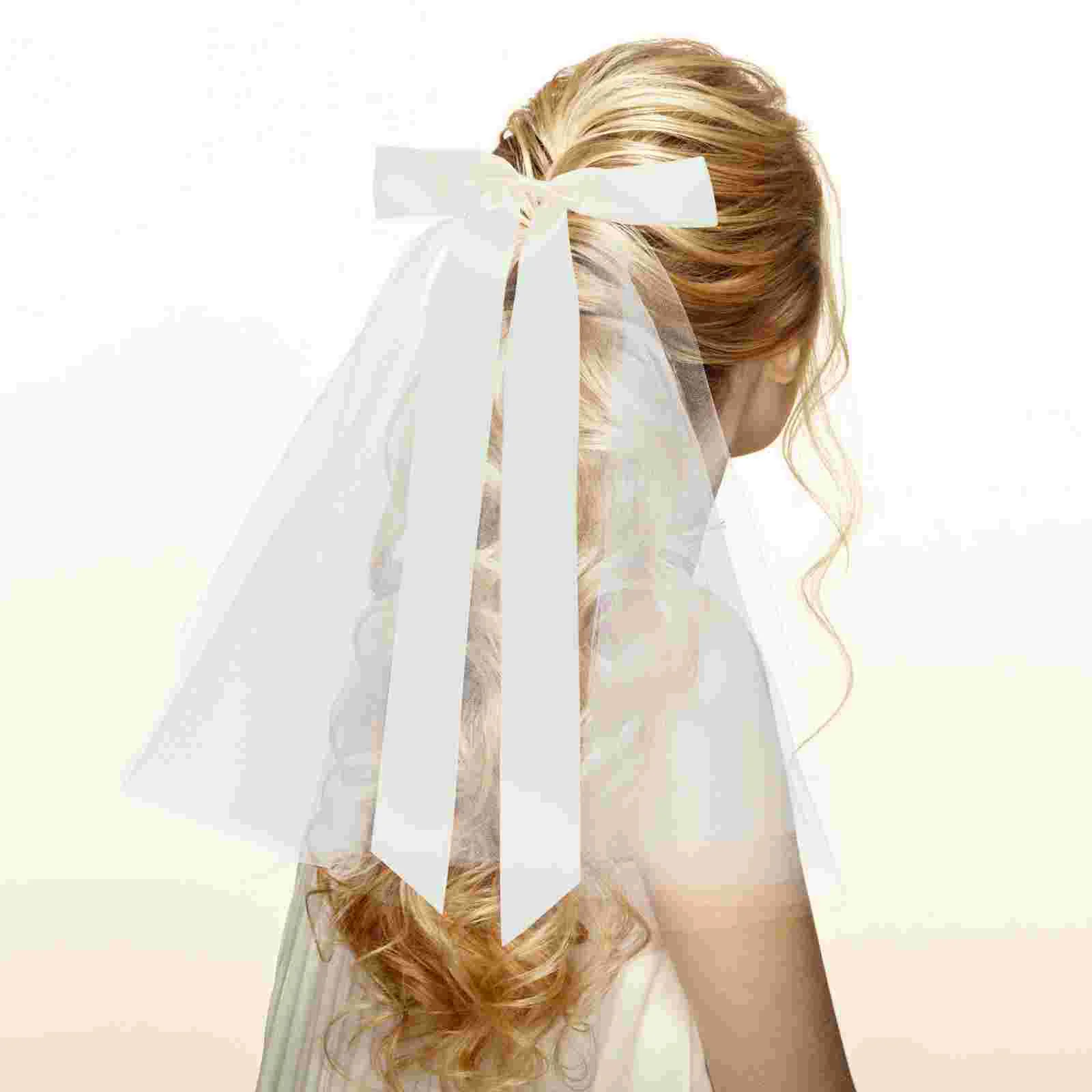 

Bridal Veil Wedding Veils Brides White Short Bachelorette Party Hair Accessories Women