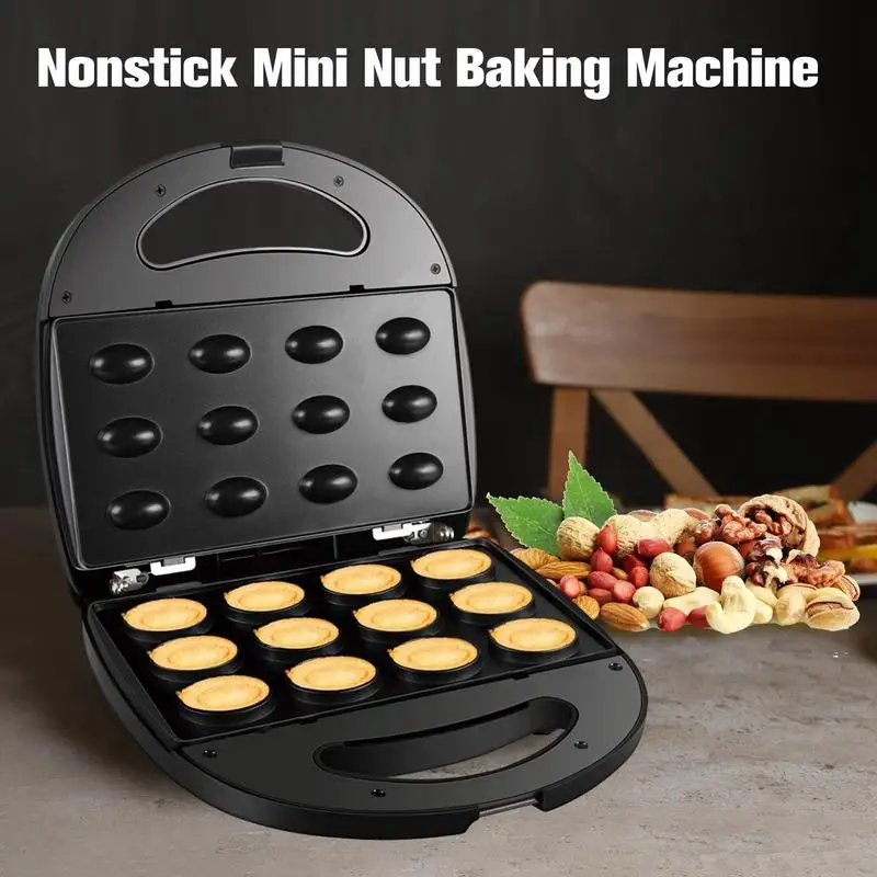 

Automatic Walnut Cake Maker For Biscuits Pastry Tools And Breakfast Electric Non-Stick Waffle Maker With Double Sided Heating
