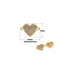 micro paving zircon heart charm pendant connector for diy handmade anklet chain jewelry making accessories