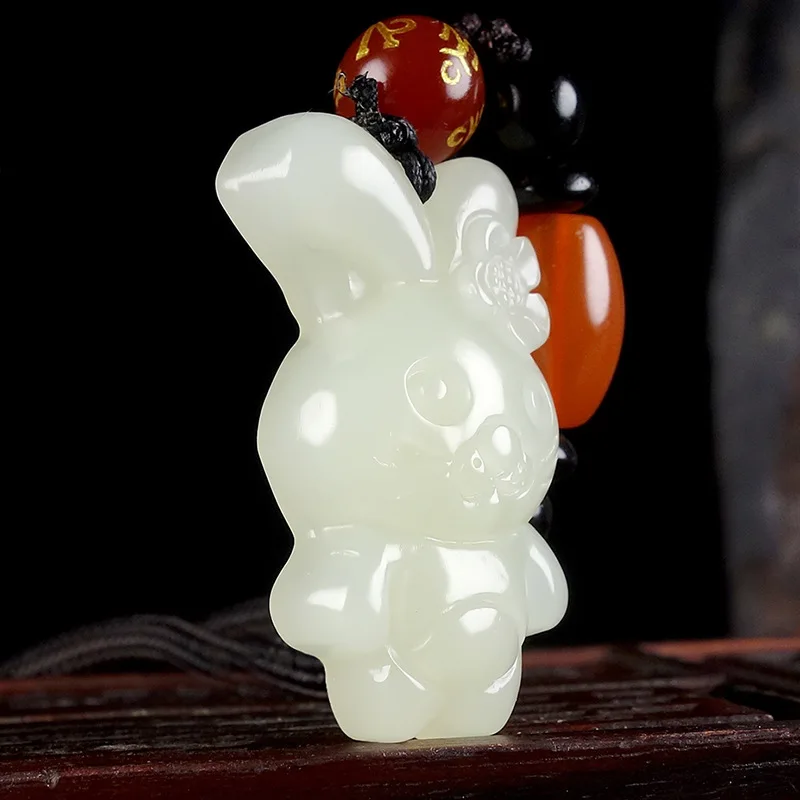 Горячая Распродажа натуральный ручной вырезать Hetian Белый Нефрит Зодиак Подвеска