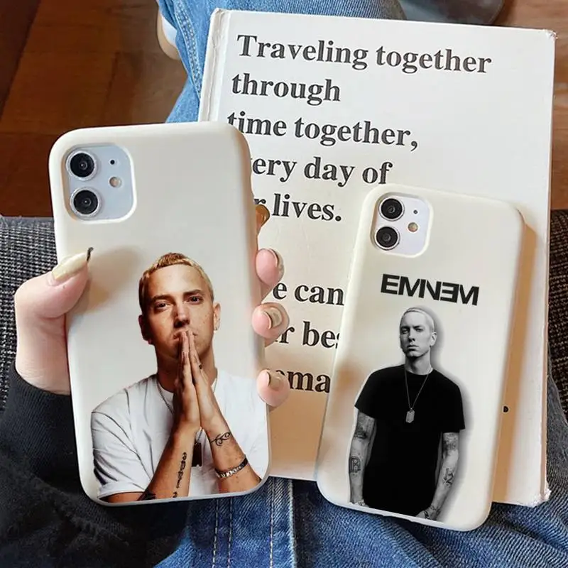 

Hop Rapper Eminem rap Phone Case for iPhone 11 12 13 Mini Pro Xs Max 8 7 6 6S Plus X XR Solid Candy Color Case