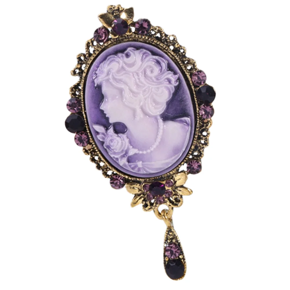 

Beauty Portrait Brooch Brooches Pins Women Hats Vintage Retro Decor Victorian Alloy Birthday Child Memorial Gift