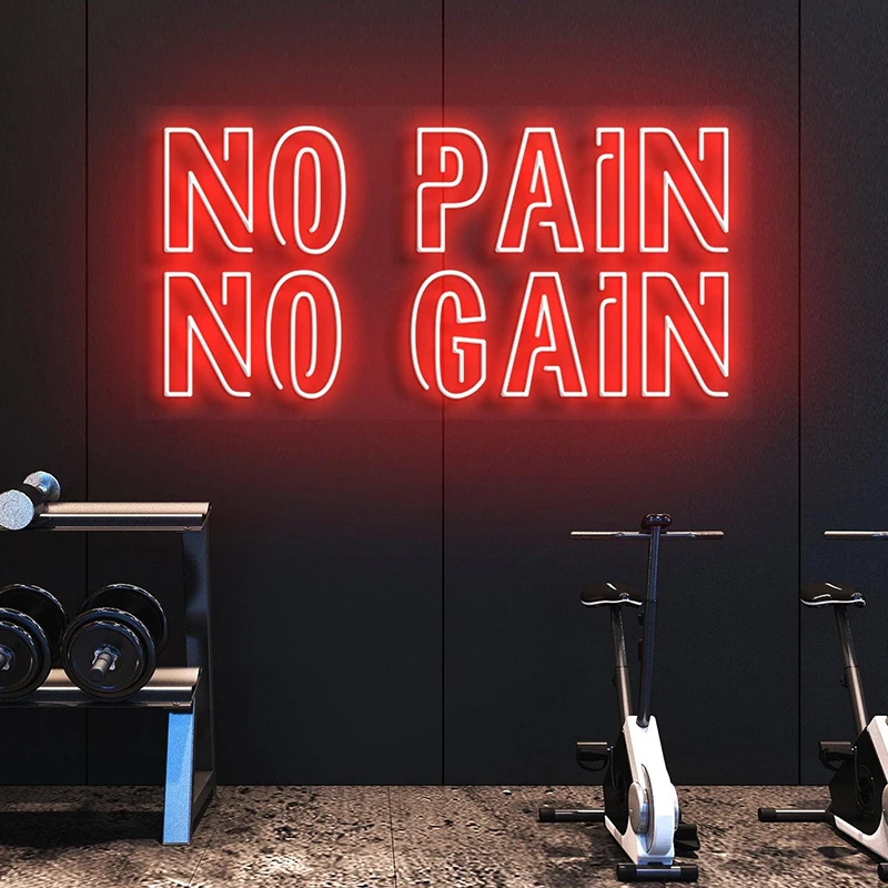 

No Pain No Gain Neon Custom for Gym Bedroom Wall Decor Led Light Sign Living Room Home Office Decoration Neon Lights Lamp