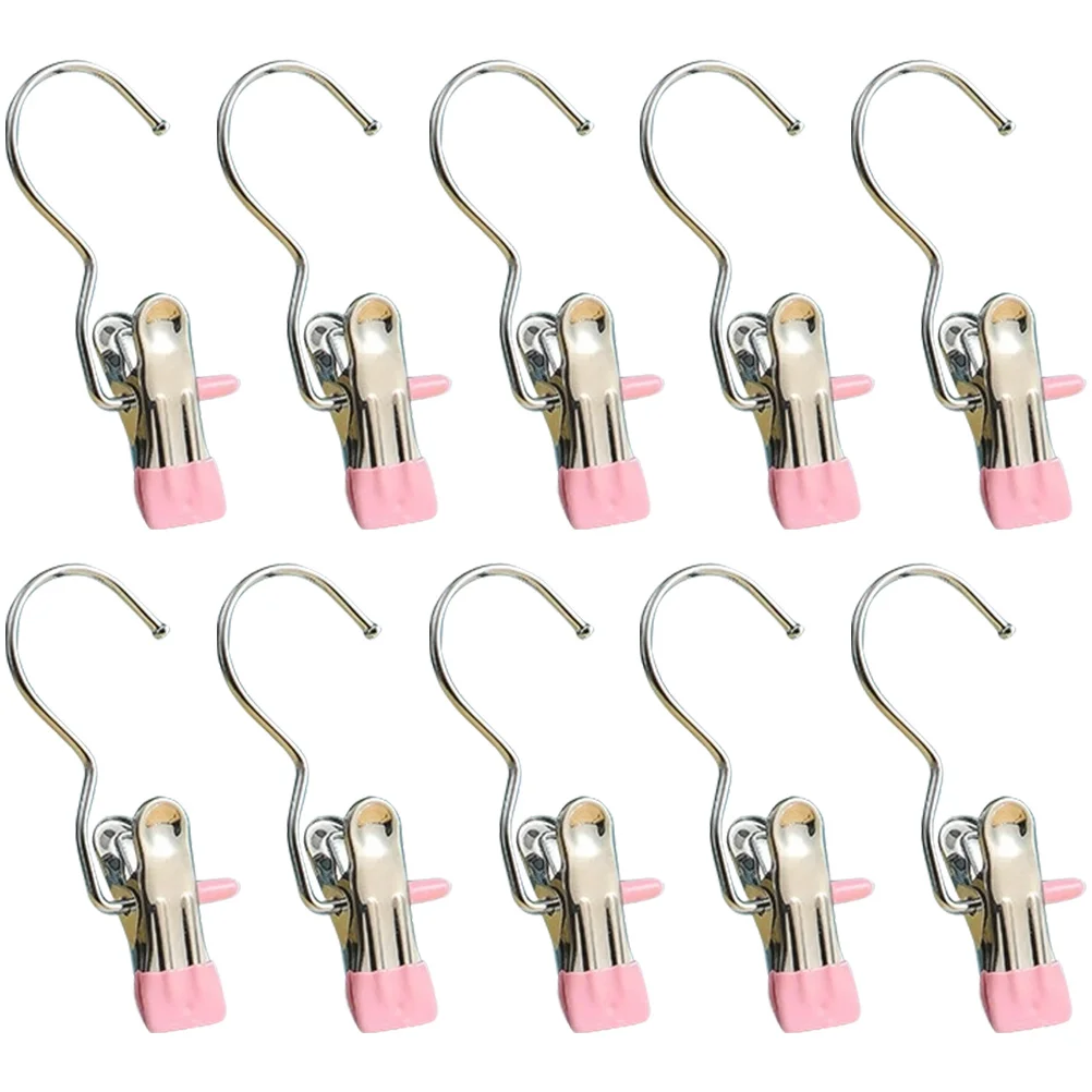 

10pcs Socks Clips Portable Metal Drying Clips Heavy Duty Clothes Hanging Clips