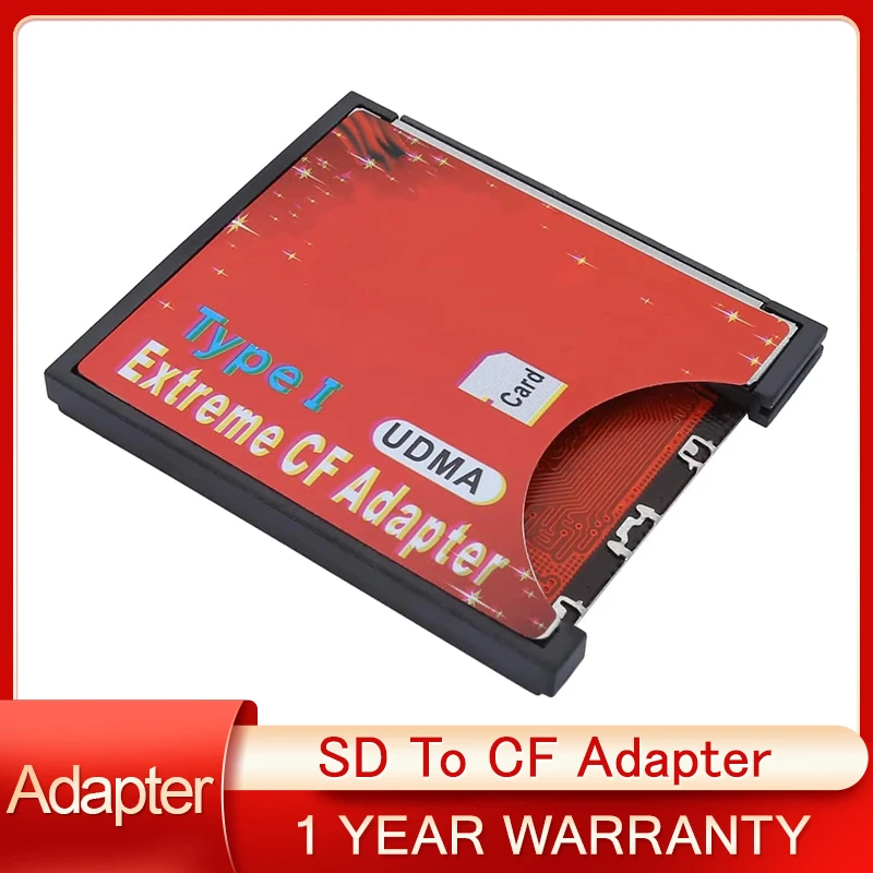 

CF Adapter Reader for SD SDHC SDXC to CF Compact Flash Memory Card Type 1 Supports WiFi Card & Supports SD Card up to 128GB