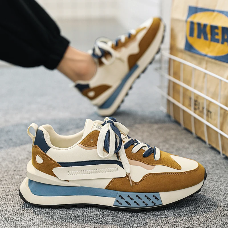 Autumn Men Casual Sneakers Platform Running Sport Shoes Male Breathable Tennis Shoes Chunky Trainers Walking Jogging Footwear