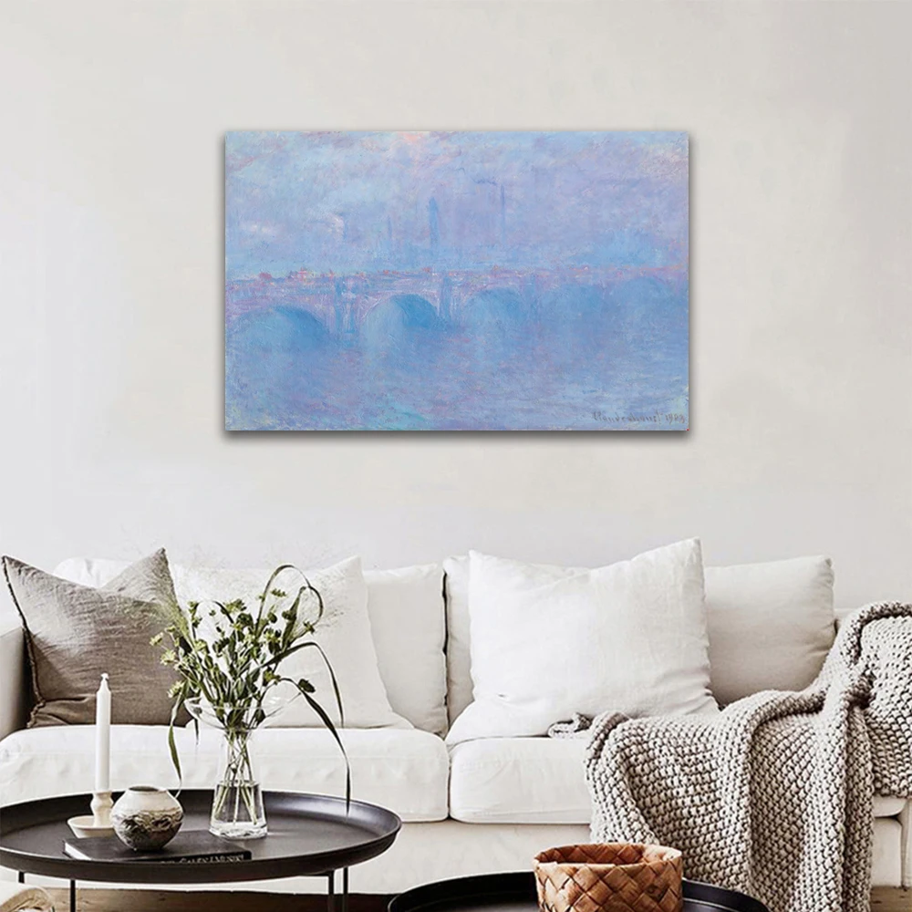 Клод Моне ватерлолоо мост эффект тумана 》 картина маслом Репродукция