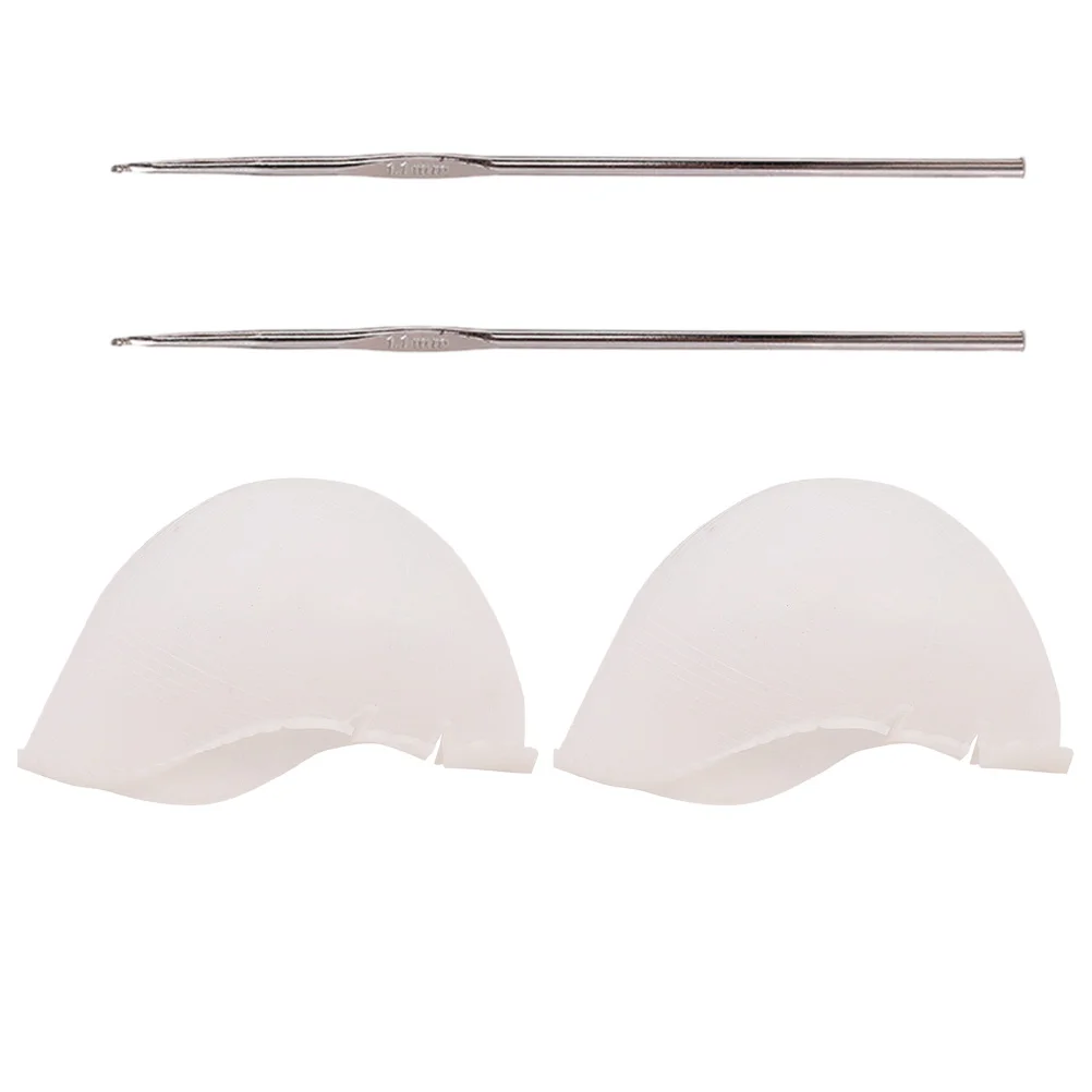 

2 Set Silicone Professional Hair Coloring Hats Hair Dyeing Caps with Needle