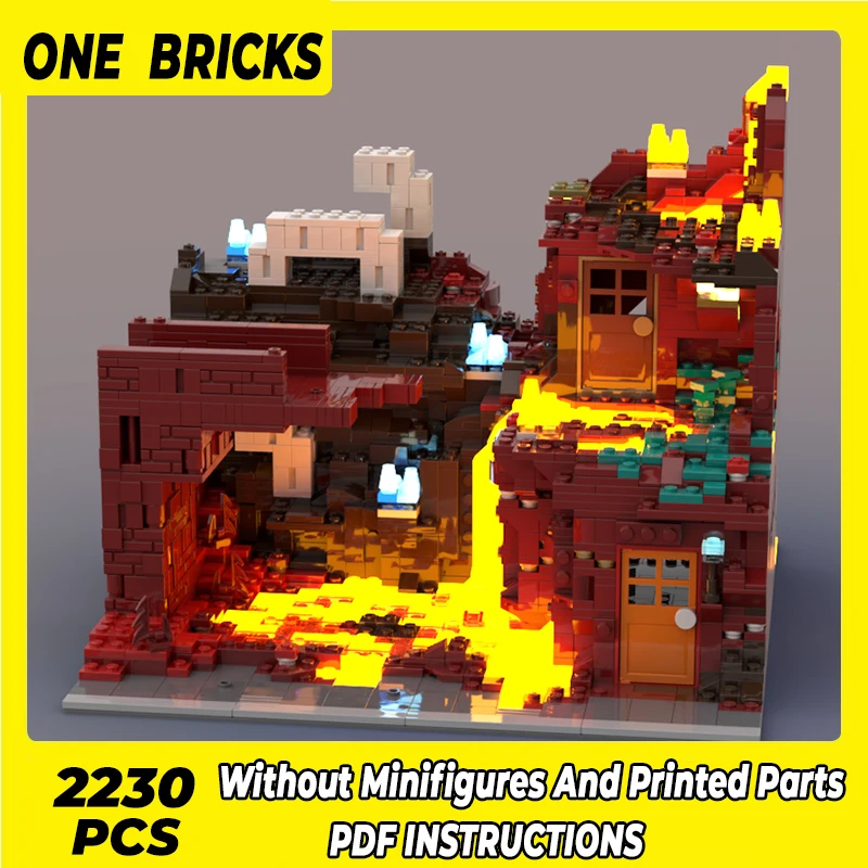 

Moc Building Blocks Construction Model Scenarios Of Magma Flow Technical Bricks DIY Assembly Famous Toys For Childr Holiday Gift