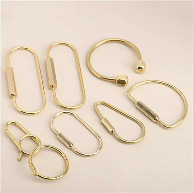 

Brass Keychain Screw Lock Outdoor Camping Survival Carabiner Key Ring Accessories
