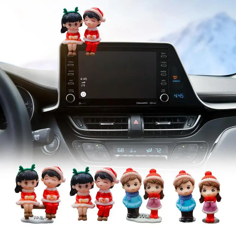 

Car Couple Decoration Cartoon Couple Figurines Auto Dashboard Ornament Durable Auto Decor For Bedrooms Homes Cars Offices