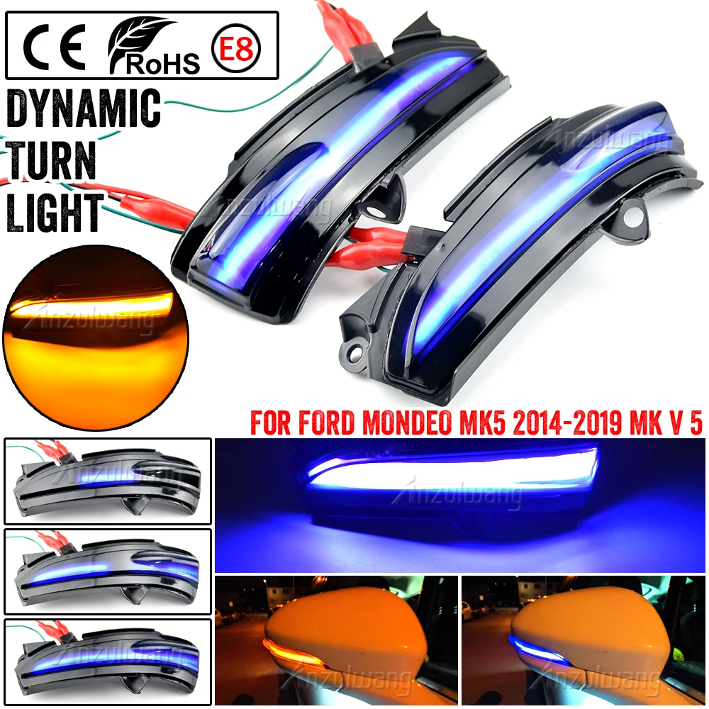

2x Sequential Dynamic Led Side Mirror Blinker Lights For Ford Mondeo MK5 2014 2015 2016 2017 2018