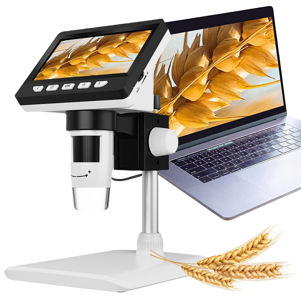 1000X USB цифровой микроскоп биологический 4 3-дюймовый ЖК-экран паяльный для монет