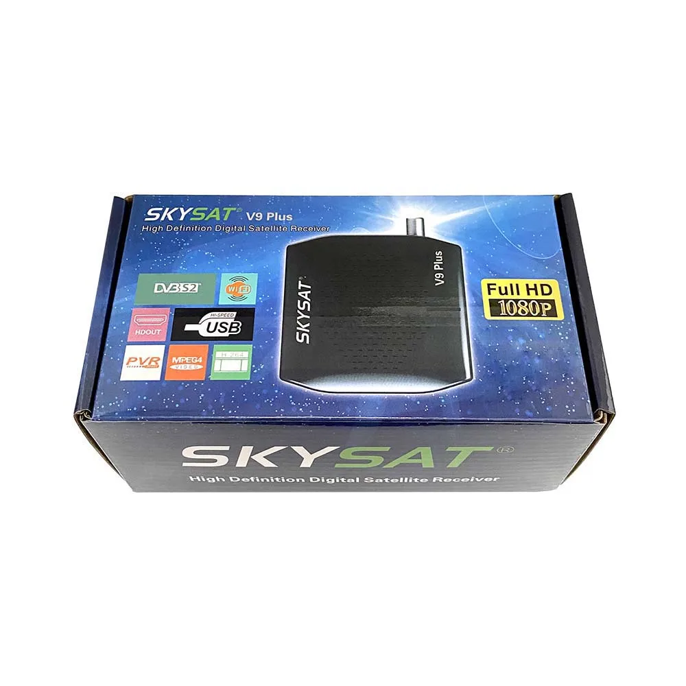 Новый [5 шт.] SKYSAT V9 Plus HD цифровой спутниковый ресивер с поддержкой CS USB PVR DVB S2 новый -