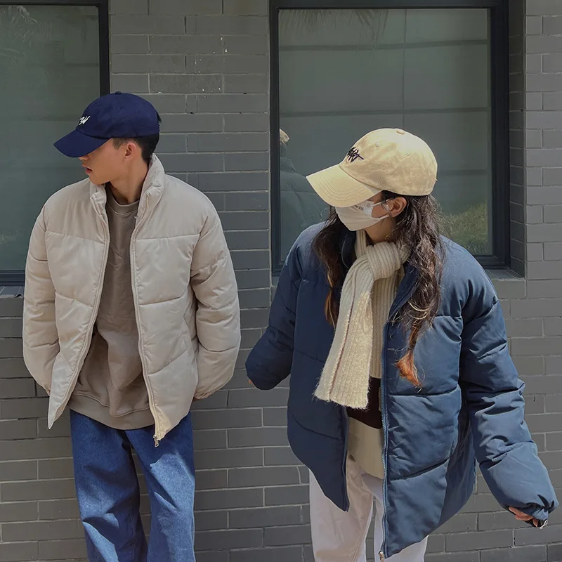 

Новая парная Стильная хлопковая одежда, Женская короткая хлопковая одежда, зимнее пальто с большим воротником-стойкой