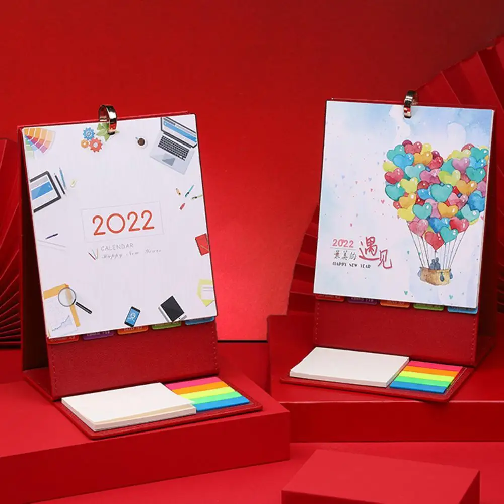 

Chinese Elements Table Calendar 2022 Desktop Standing Flip Calendar for School Home Office Schedule Planner Home Decor