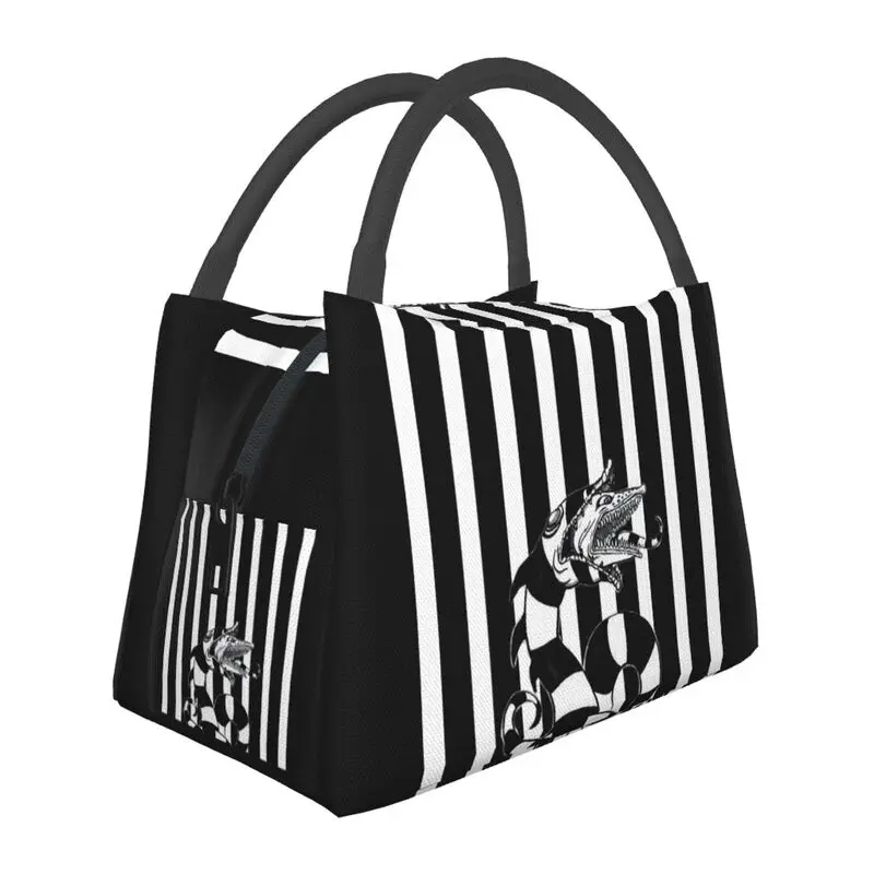 

Изолированная сумка для ланча от Beetlejuice с изображением песчаного червя, перезаряжаемый охладитель с изображением Тима Бёртона из фильма ужасов, Термальный Ланч-бокс для пляжа, кемпинга, путешествий