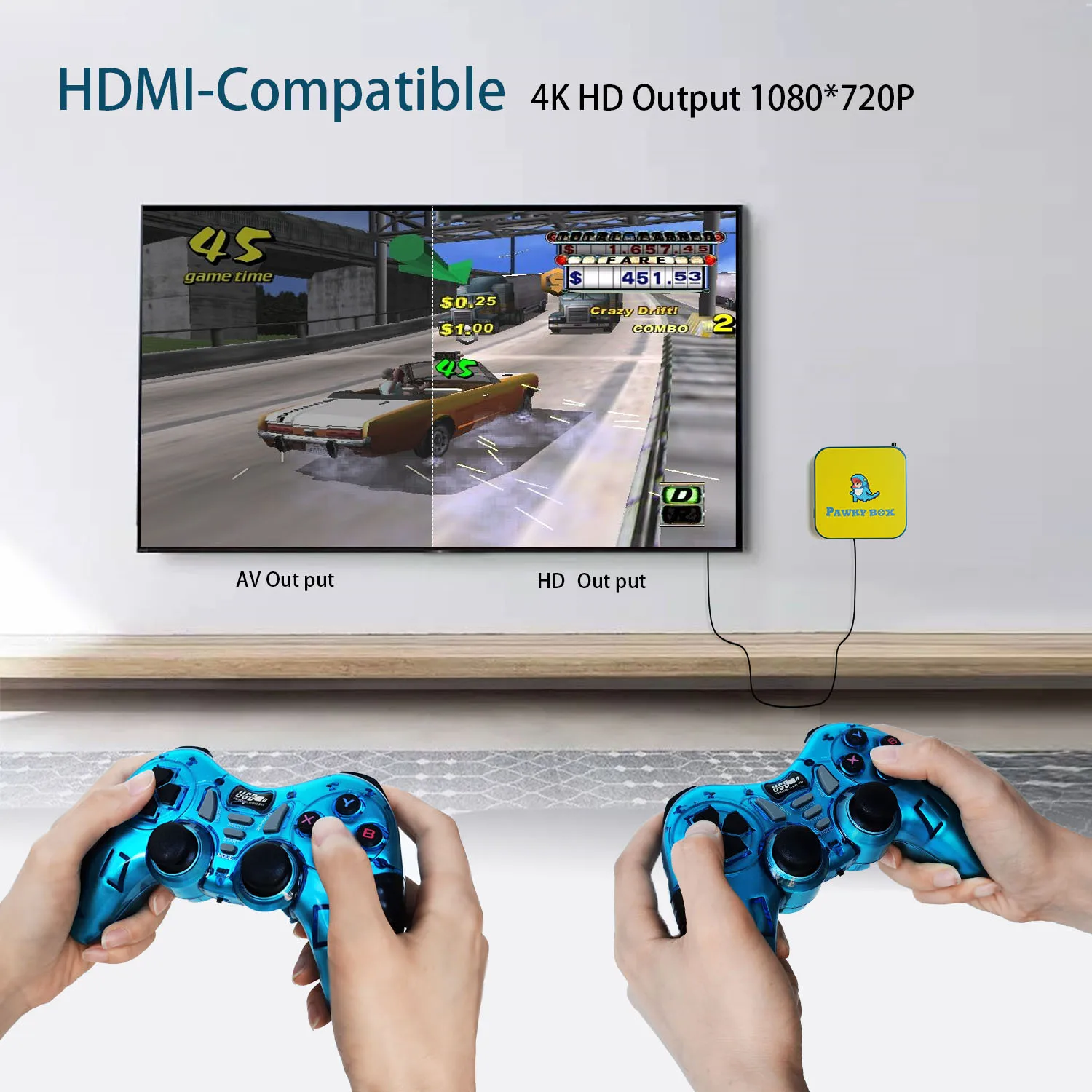 Консоль Pawky Box для видеоигр PS1 N64 PSP GB 50000 Классический игровой плеер в ретро стиле EE